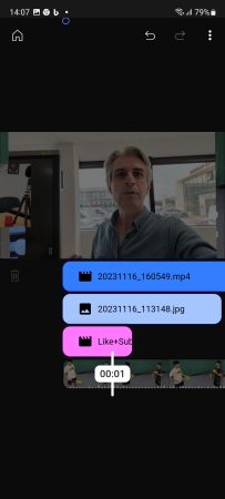Capture d'écran du plan de montage vidéo